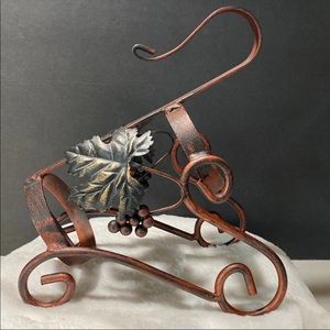 Vintage Wrought Iron Wine Bottle Holder
